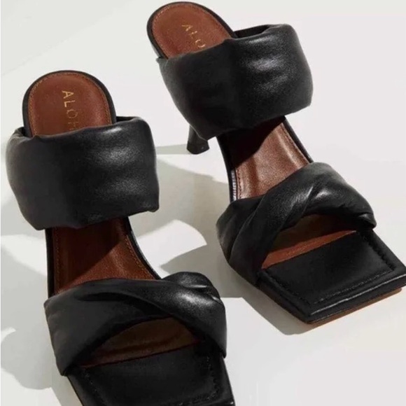 ALOHAS Shoes - Alohas Natasha Puffy Leather Mule Heels Black EU 40
